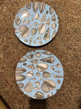C. Fertig Malamine Sea Shells Image Plates Set of 2